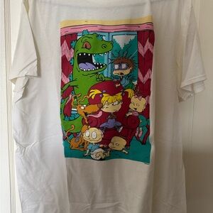 White mens Rugrats Graphic Tee - Bright Multi-Color Print